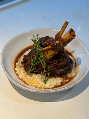 Braised Boar Shank with Parmesan Risotto